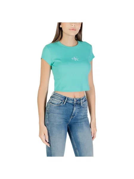 Tricou copii Calvin Klein Jeans verde
