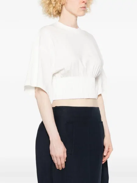 Tricou Sportmax cu nervuri alb