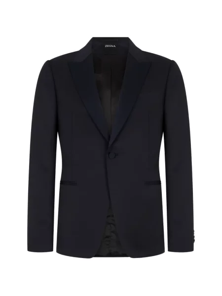 Sacou Zegna cu un singur rând de nasturi albastru