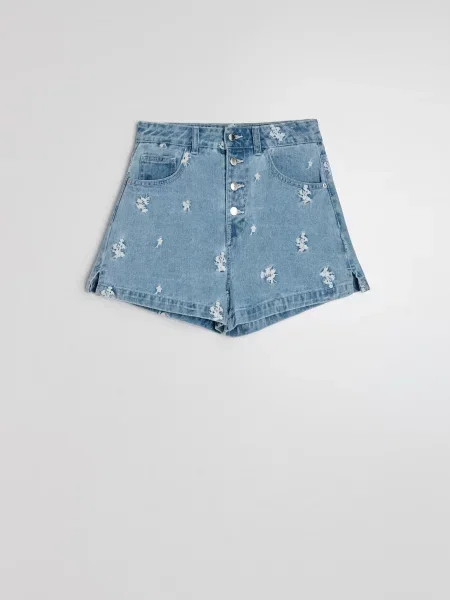Джинсові шорти mom синій