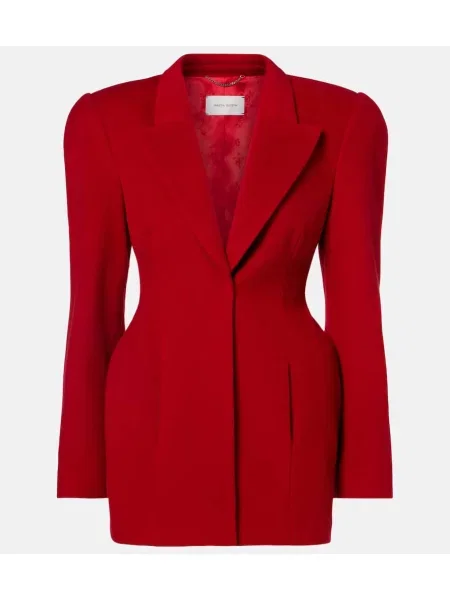 Sacou Magda Butrym de lână roșu