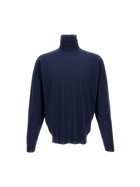 Lniany golf golf John Smedley niebieski