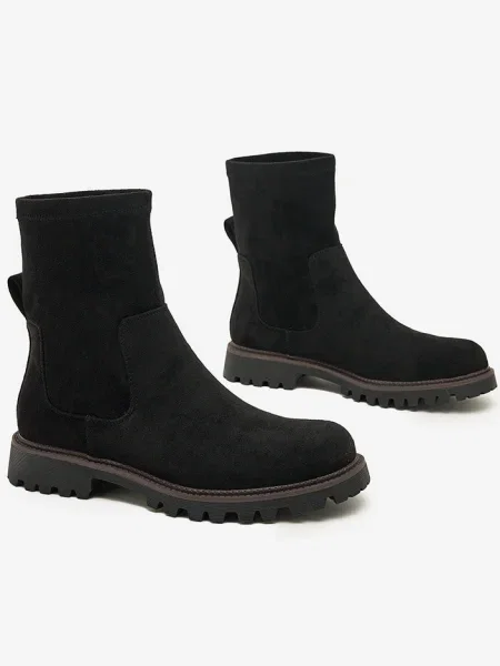 Botine Resti din piele de căprioară negru