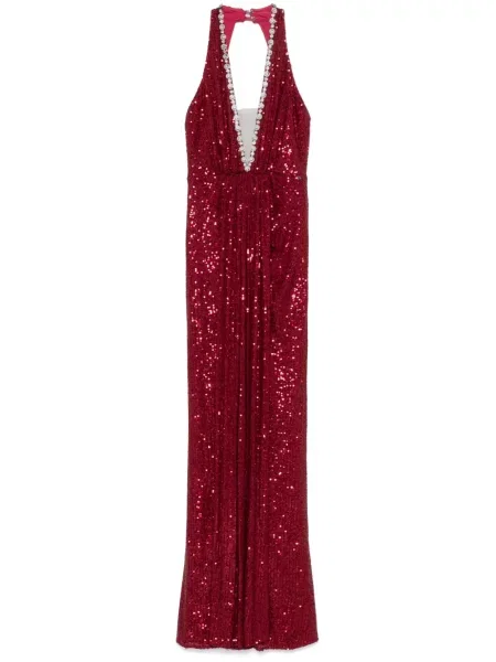 Maxi rochie maxi Nissa cu gât halter de costum roșu