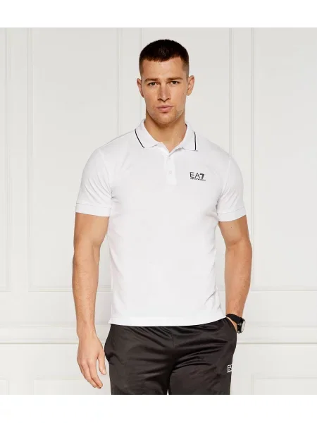 Tricou polo Ea7 alb