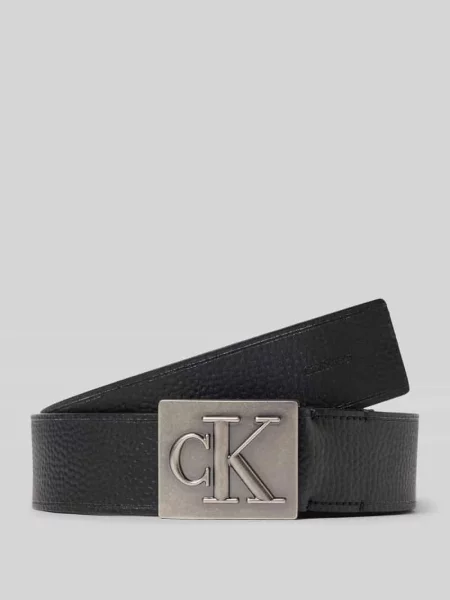 Pasek z naturalnej skóry bydlęcej Ck Calvin Klein czarny