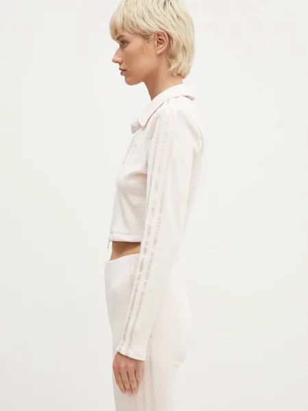 Кофта adidas Originals Femme Galore Rib Cardigan однотонна рожевий