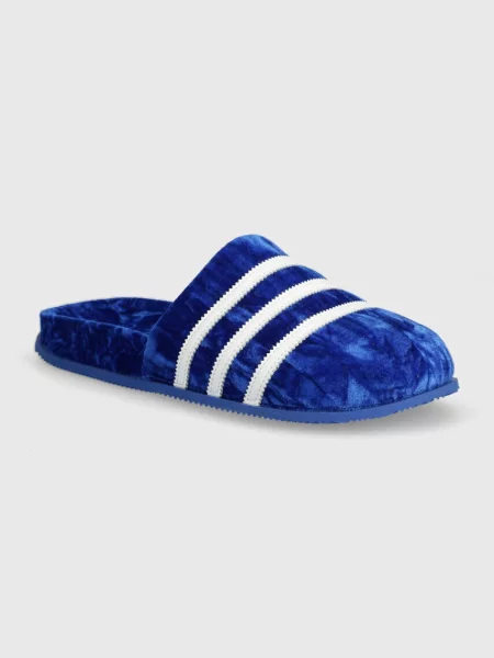 Kapcie Adidas skórzane niebieskie