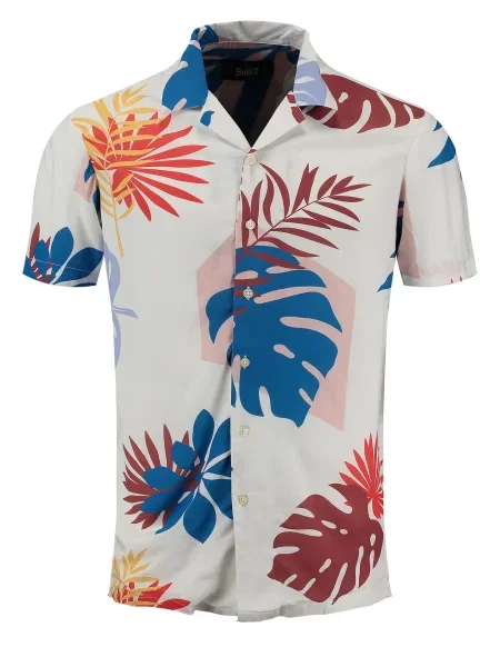 Key Largo Cămașă Splash safir / galben auriu / roșu rodie alb