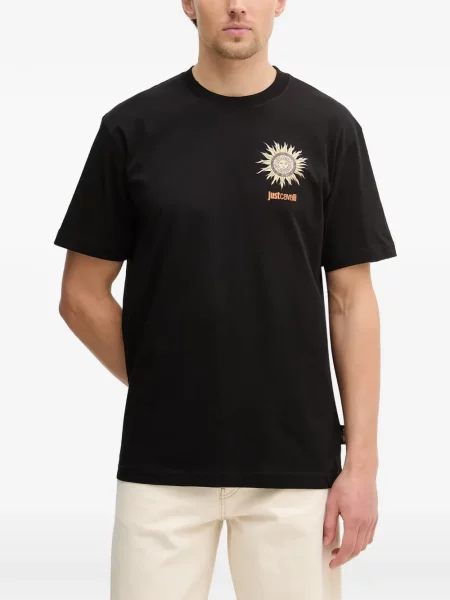 Tricou Just Cavalli cu imagine negru