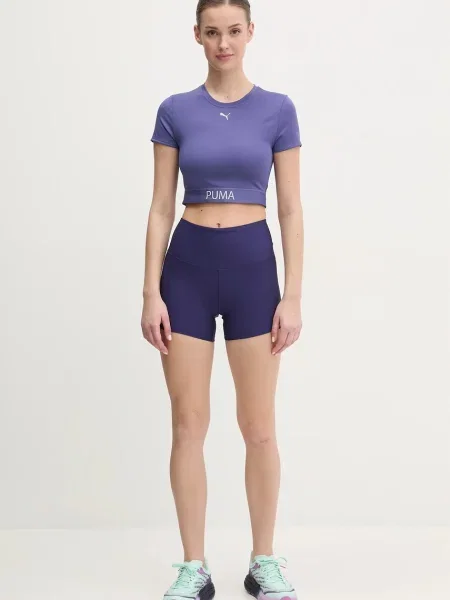 Casall szorty treningowe gładkie high waist fioletowy