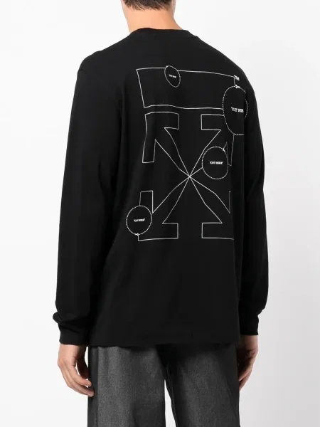 Cămașă Off-white cu imagine lungă alb