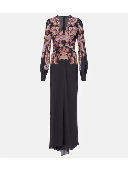 Rochie maxi Etro cu model paisley de costum negru