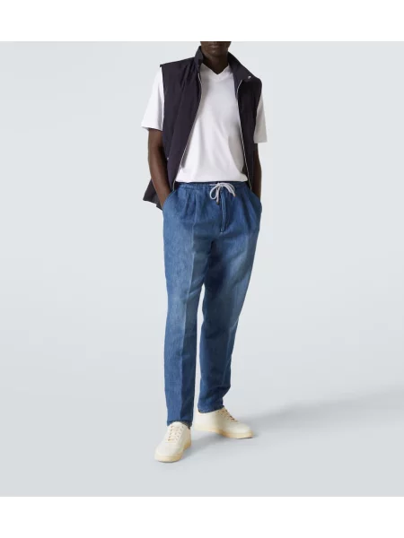 Tricou Brunello Cucinelli din jerseu alb