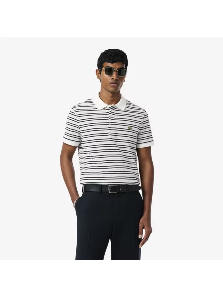 Lacoste Koszulka Polo W Paski Classic Fit szara