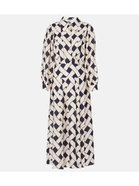 Maksi obleka Rixo s potiskom bela