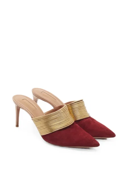 Papuci tip mules Aquazzura din piele roșu
