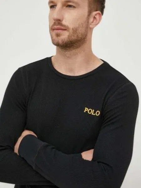 Тениска с дълъг ръкав Polo Ralph Lauren черно