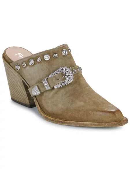 Velurové pantofle Fru.it khaki