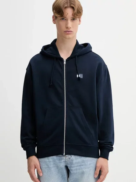 Tommy Jeans melegítőfelső mintás kapucnis sötétkék