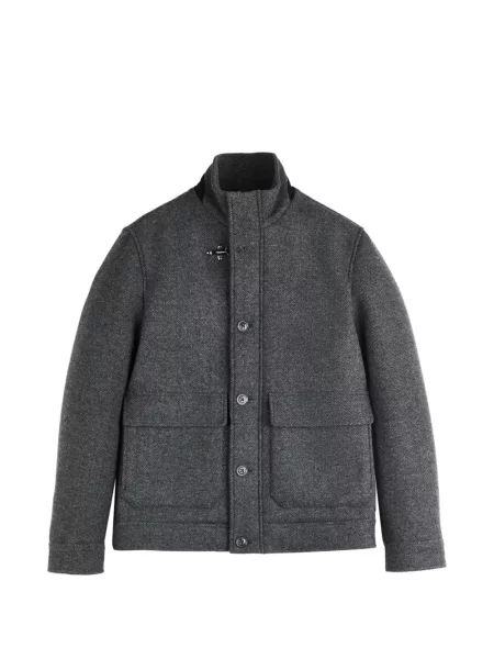 Palton Fay cu model herringbone gri
