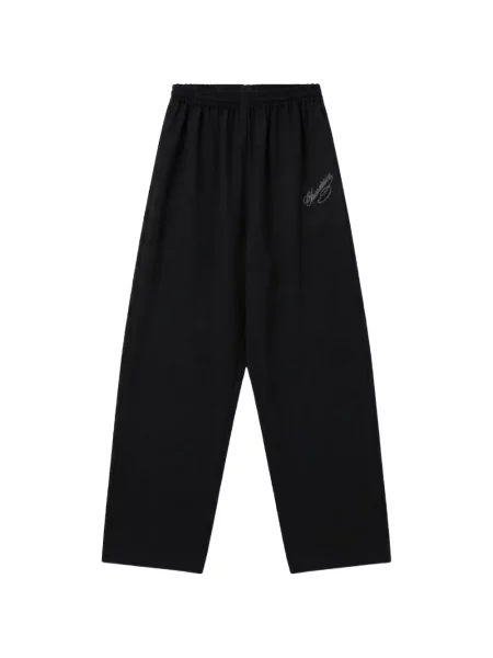 Pantaloni Willy Chavarria cu broderie alergare negru