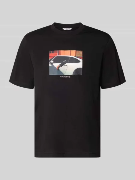 T-shirt o kroju relaxed fit z czystej bawełny z nadrukiem z motywem Antony Morato czarna