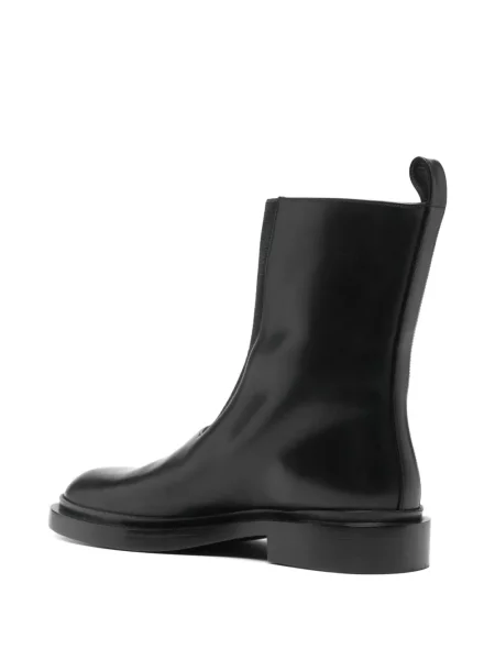 Kožené chunky kotníkové boty Jil Sander Pre-owned černé