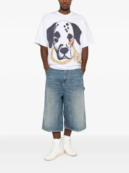 Scurt tricou Pdf cu imagine alb