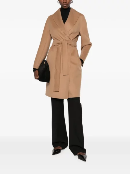 Cu centură palton Max Mara cu rever