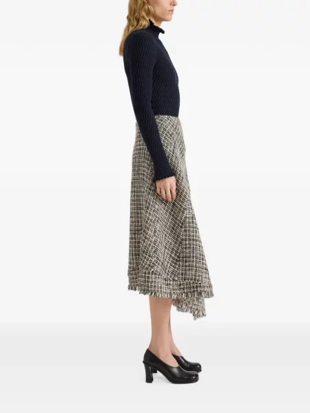 Ασύμμετρη φούστα Proenza Schouler White Label tweed λευκό