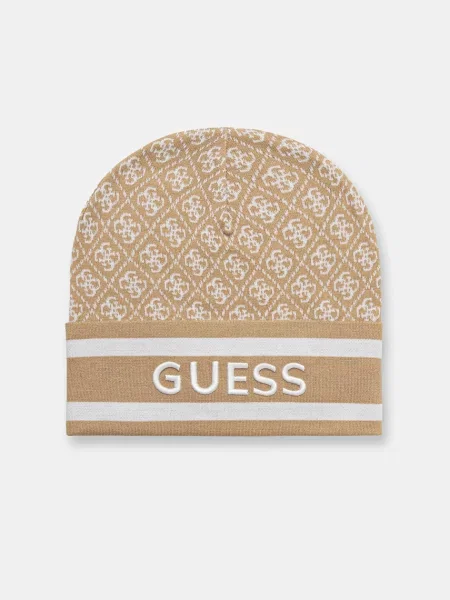 Шапка Guess SEVYN тъмносиньо бежово