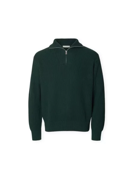 Pulover Selected tricotate verde