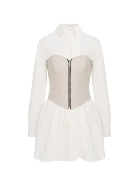 Кожаный кожена рокля Hamza бяло