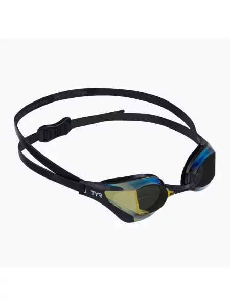 Okulary do pływania TYR Tracer-X RZR Mirrored Racing gold/black czarne