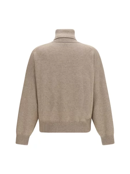 Sweter z golfem Brunello Cucinelli brązowy