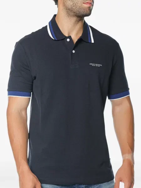 Tricou polo Armani Exchange cu imagine albastru