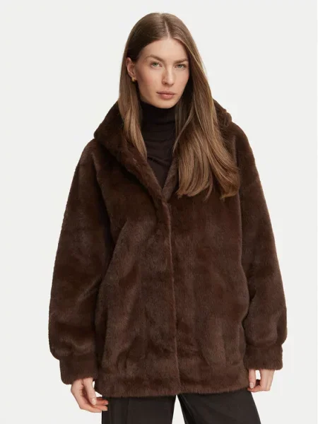Luisa Spagnoli Futro Stelle Oversize brązowy