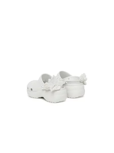 Natikači Crocs Classic Bouquet Platform Clog bela