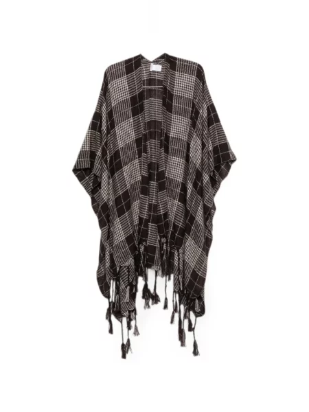 Poncho Brunello Cucinelli în carouri maro