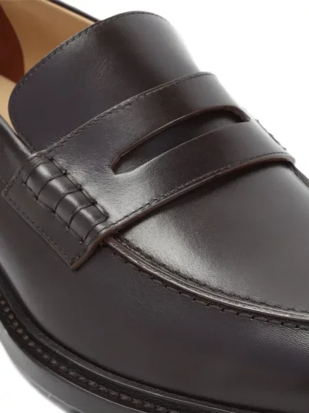 Pantofi loafer Brioni din piele maro