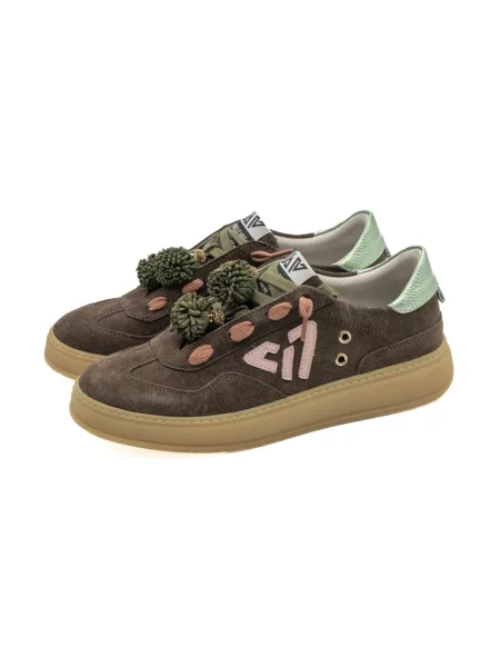 Sneakersy Emanuélle Vee brązowe