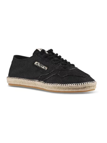 Jedwabne sneakersy Autry na płaskim obcasie czarne