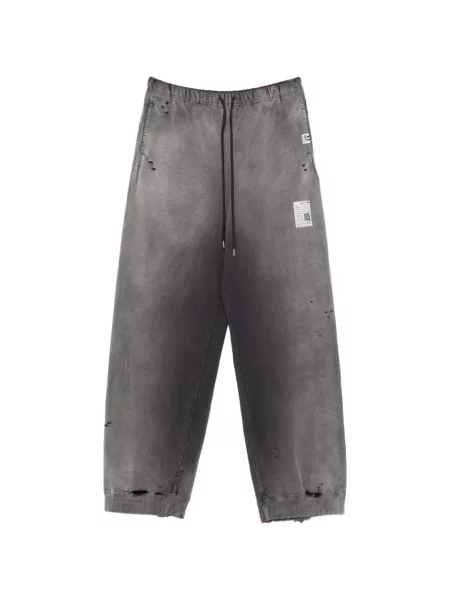 Pantaloni Maison Mihara Yasuhiro zdrențuiți alergare gri