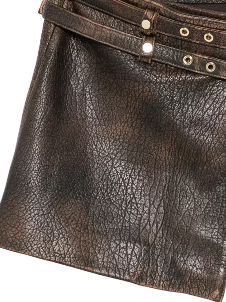 Fustă din piele Cynthia Rowley plic maro
