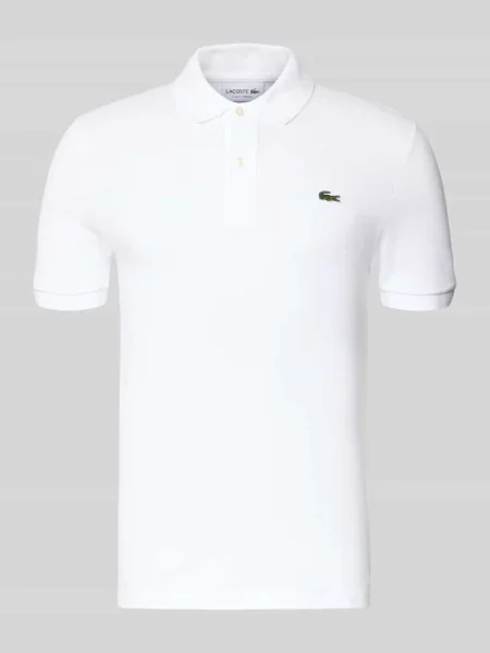 Koszulka polo o kroju slim fit z czystej bawełny Lacoste biała