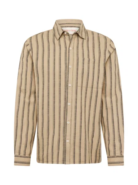 Revolution Košeľa kaki / melírovaná čierna