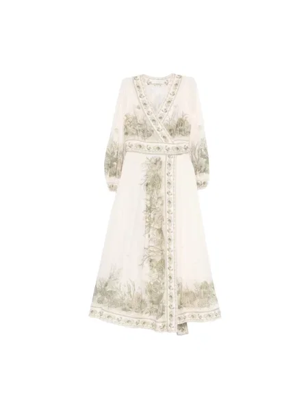 Sukienka midi Zimmermann kopertowa garniturowa