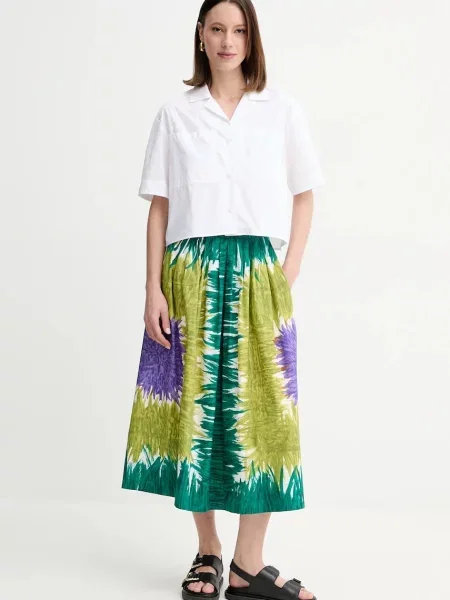 Спідниця Weekend Max Mara midi розкльошена зелений