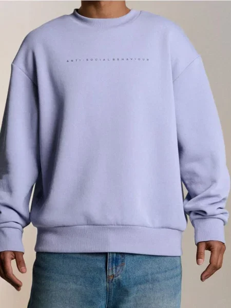 Sinsay Bluza z napisem fioletowy